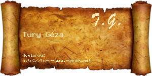 Tury Géza névjegykártya