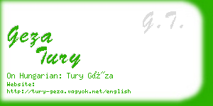 geza tury business card